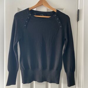 Kenneth Cole black Button Shoulder Sweater